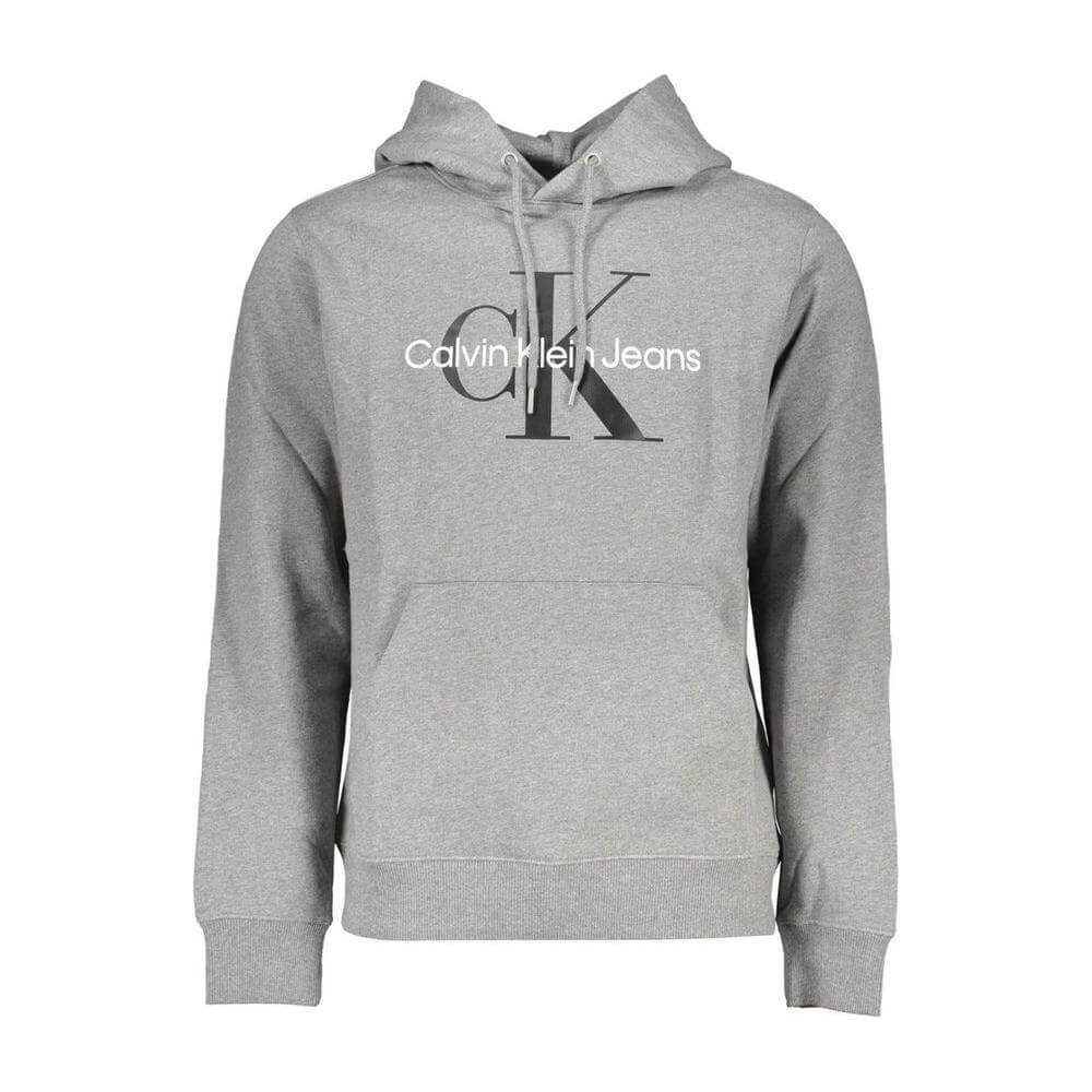 Calvin Klein Gray Cotton Men Sweater Calvin Klein Dark Gray