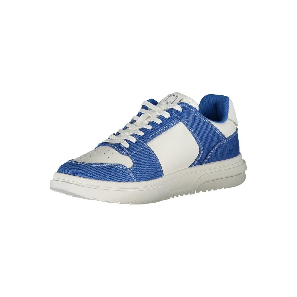 Tommy Hilfiger White Polyester Sneaker Tommy Hilfiger Dark Slate Blue