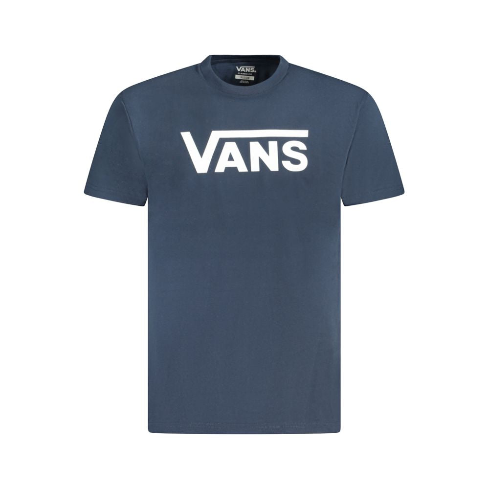 Vans blue cotton short sleeve t-shirt with classic fit, crew neck, and printed logo.