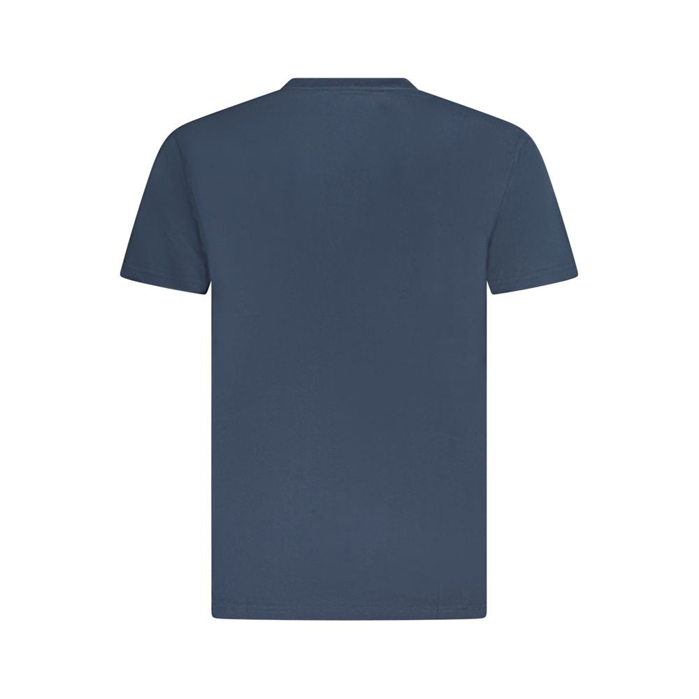 Vans Blue Cotton T-Shirt, Short Sleeve, Classic Fit, Crew Neck, Back View, Logo Print