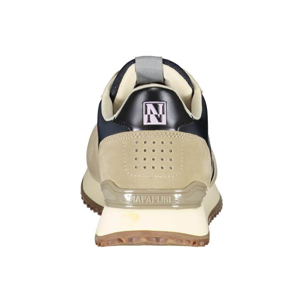 Napapijri Beige Lace-Up Sneakers with Contrasting Details Napapijri Tan