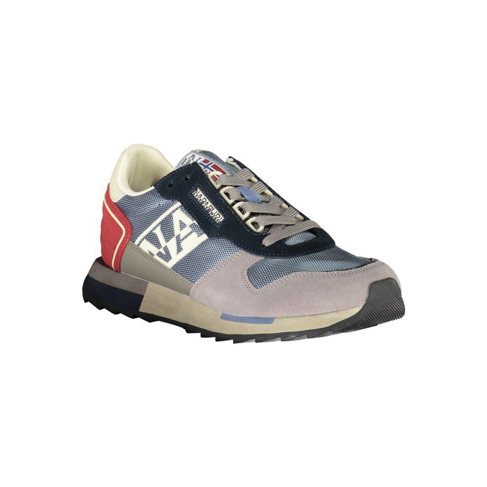 Napapijri Gray Leather Men Sneaker Napapijri Dark Gray