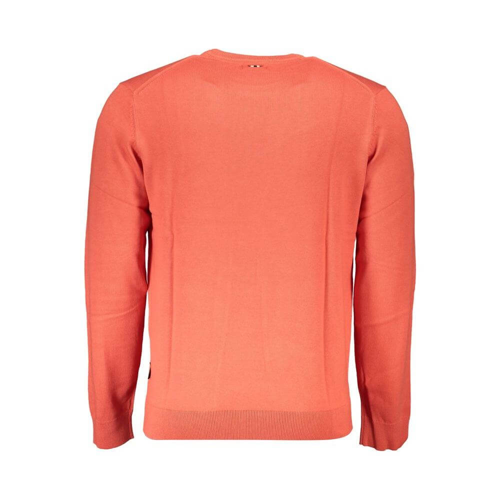 Napapijri Red Cotton Men Sweater Napapijri Salmon
