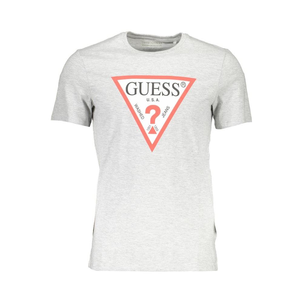 Guess Jeans Gray Cotton Men TShirt Guess Jeans Antique White
