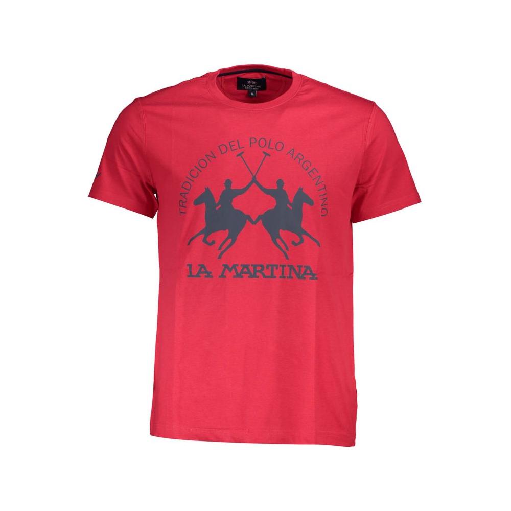 La Martina Red Cotton Men T-Shirt La Martina Maroon