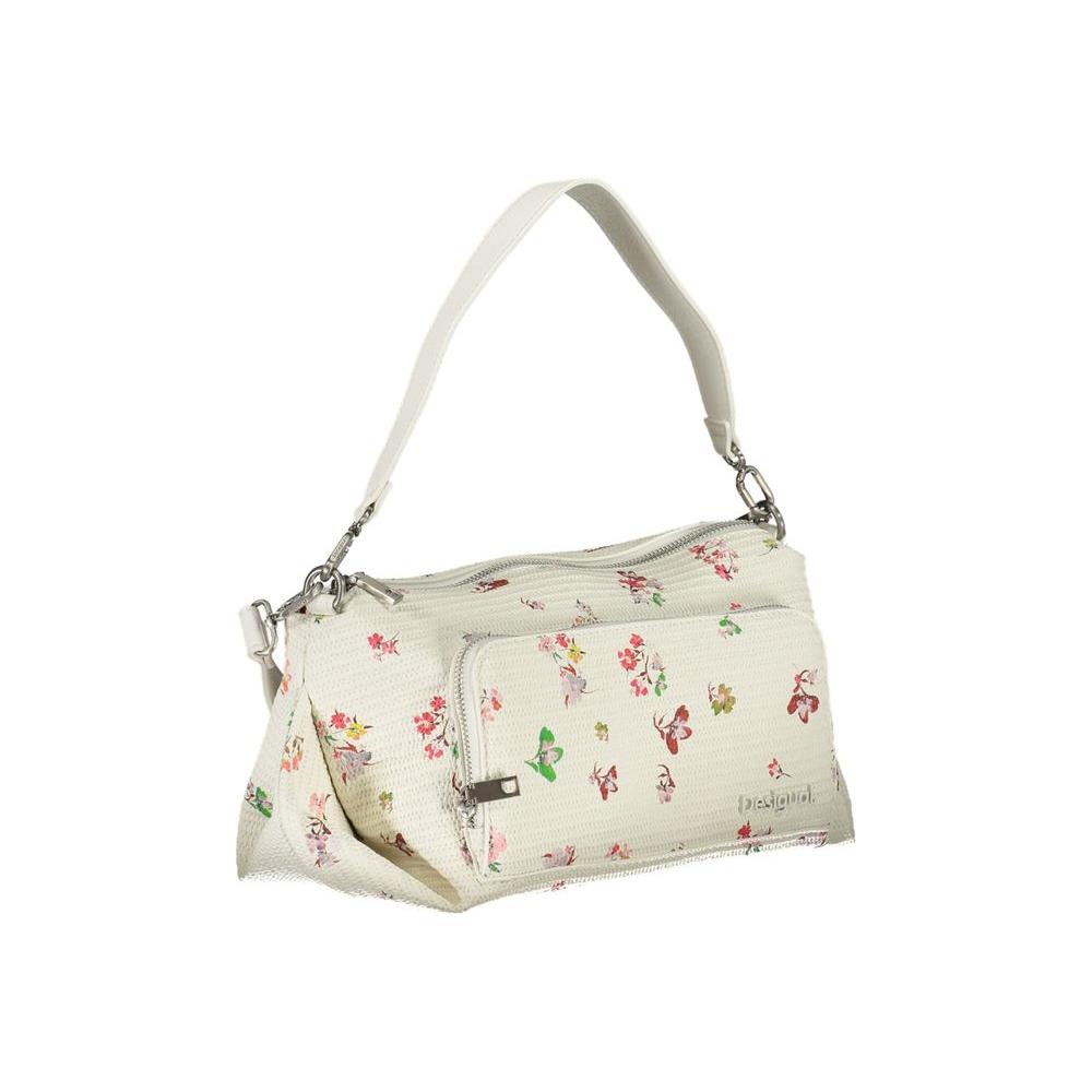 Desigual White Polyethylene Handbag Desigual Light Gray