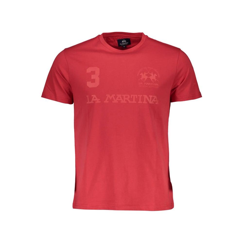 La Martina Red Cotton Men T-Shirt La Martina Maroon