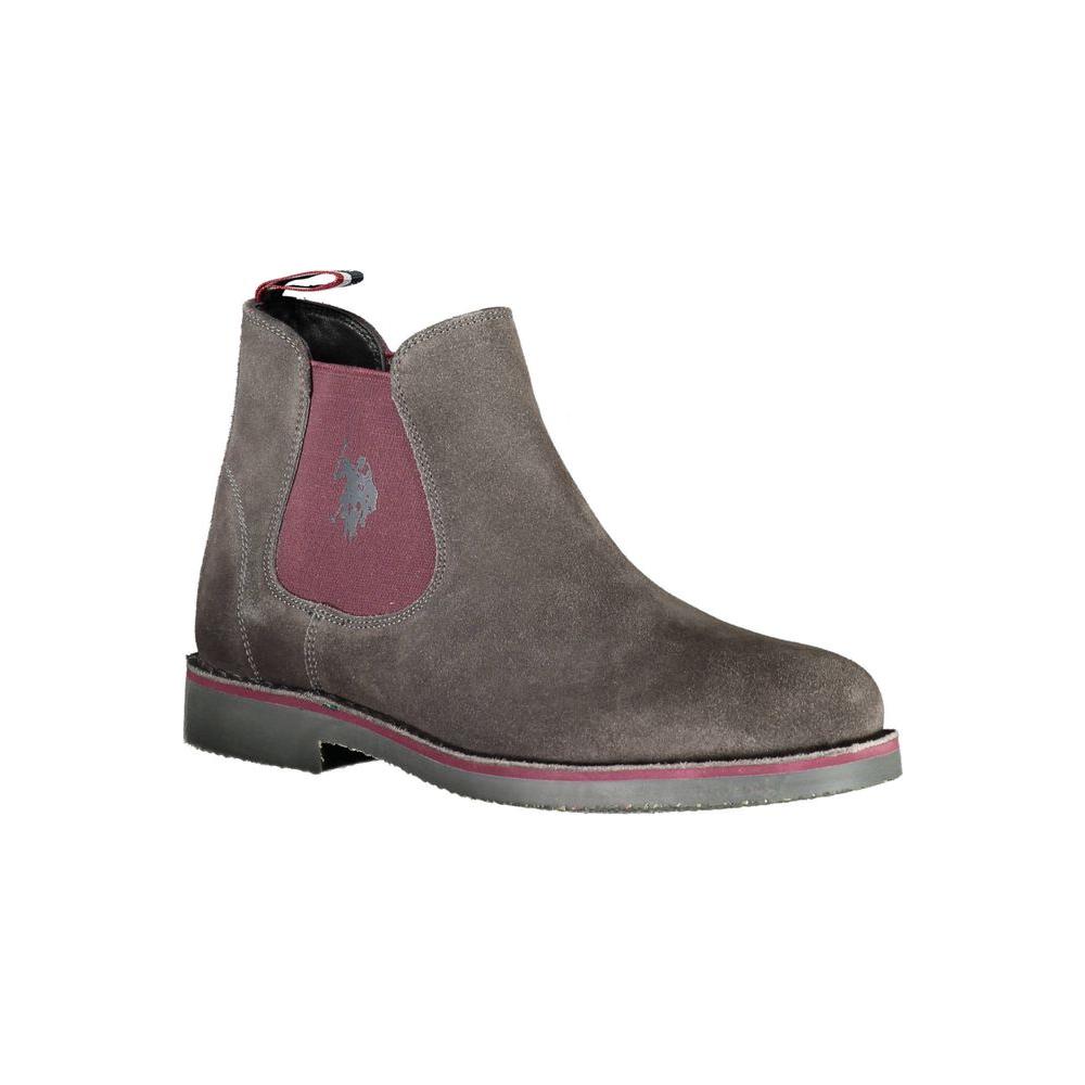 U.S. POLO ASSN. Gray Leather Men Boot U.S. POLO ASSN. Dim Gray