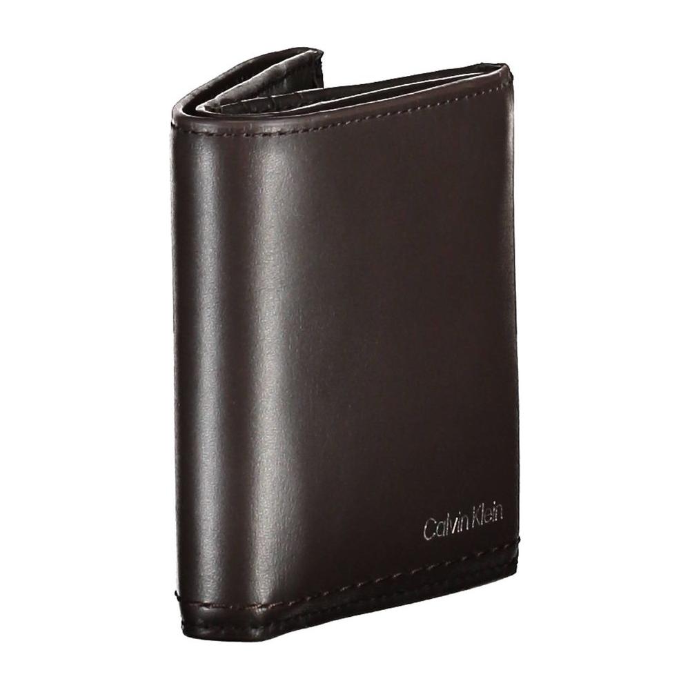 Calvin Klein Brown Leather Men Wallet Calvin Klein Dark Slate Gray