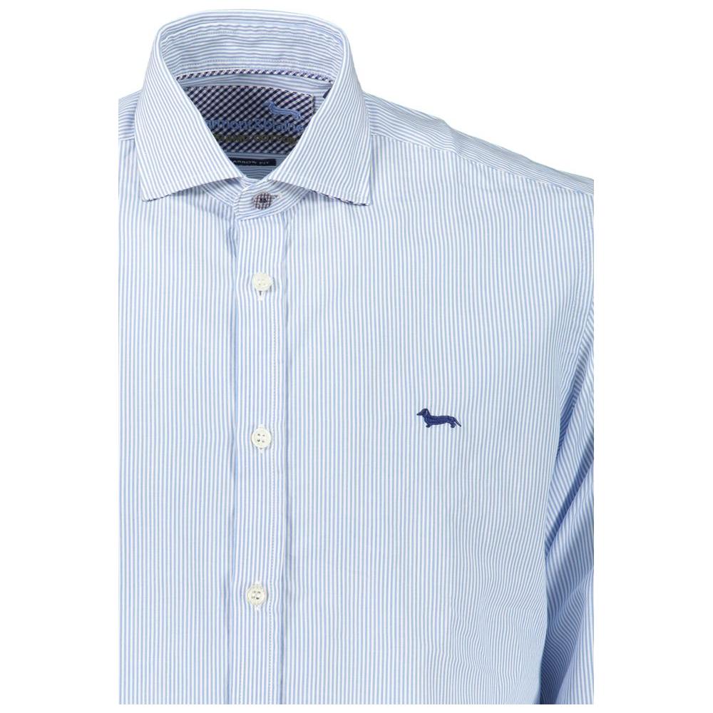 Harmont & Blaine Light Blue Cotton Men Shirt Harmont & Blaine Light Gray