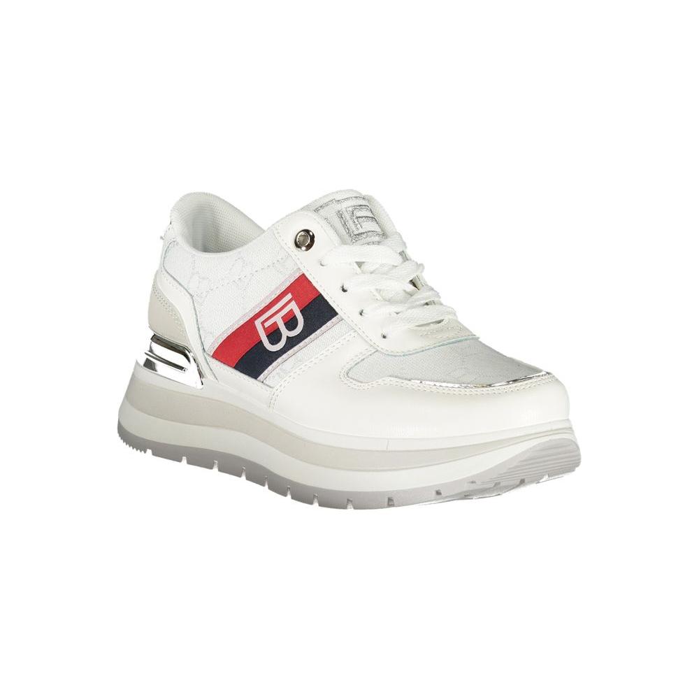 Laura Biagiotti White Polyester Women Sneaker Laura Biagiotti Light Gray