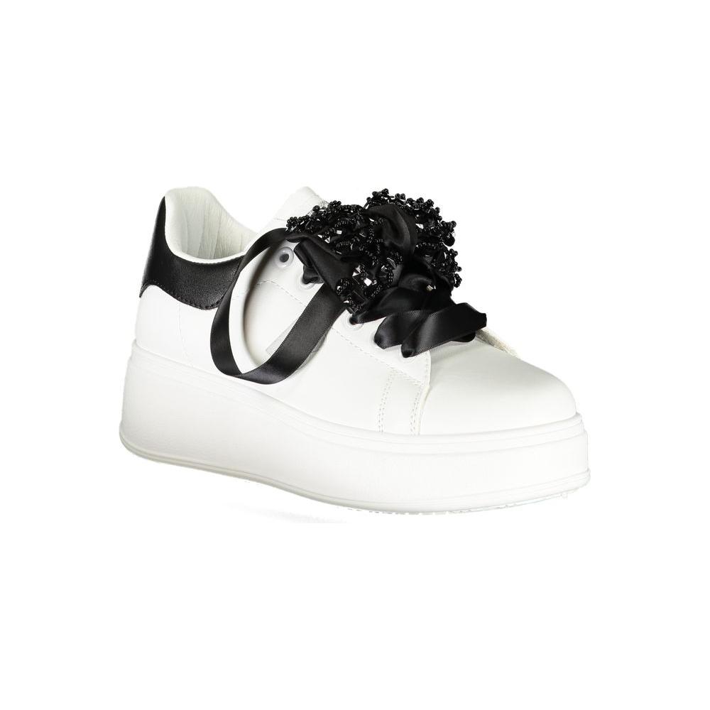 Laura Biagiotti White Polyester Women Sneaker Laura Biagiotti Beige
