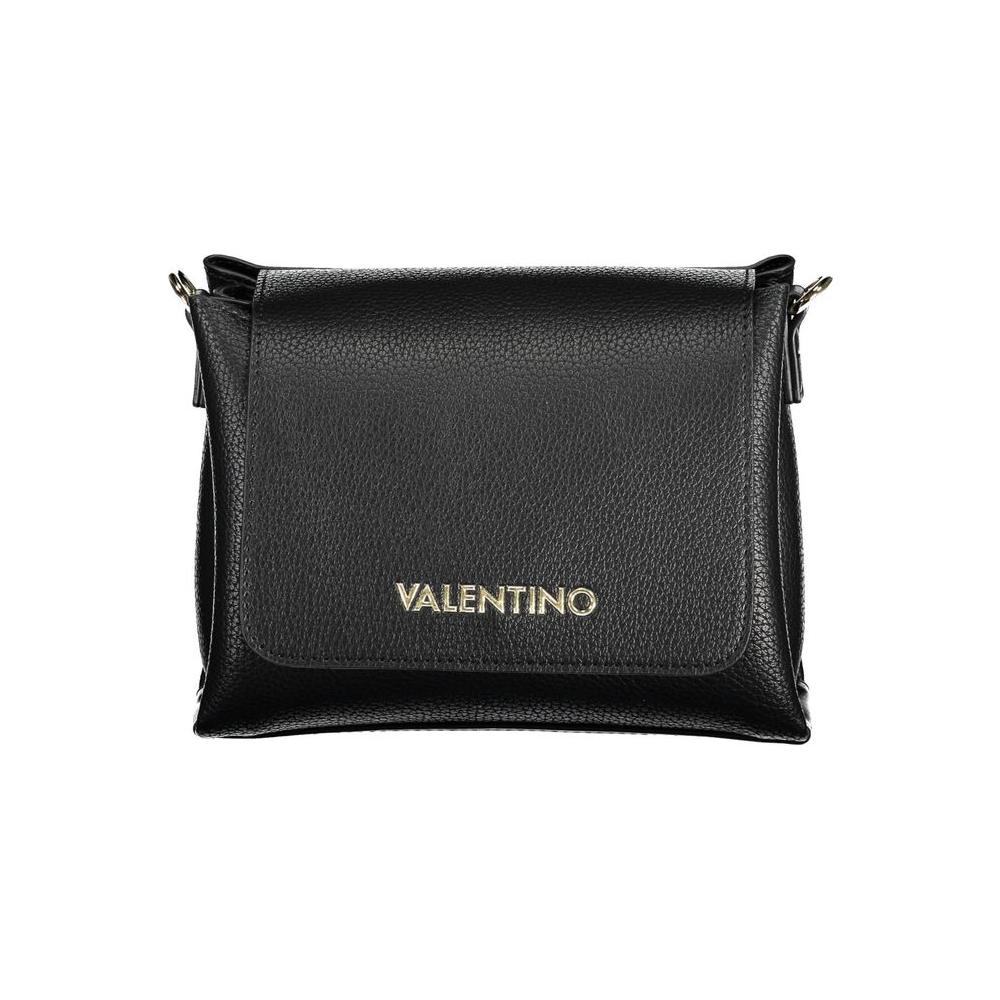 Valentino Bags black polyethylene handbag with removable strap, 3 compartments, contrasting details, and logo.