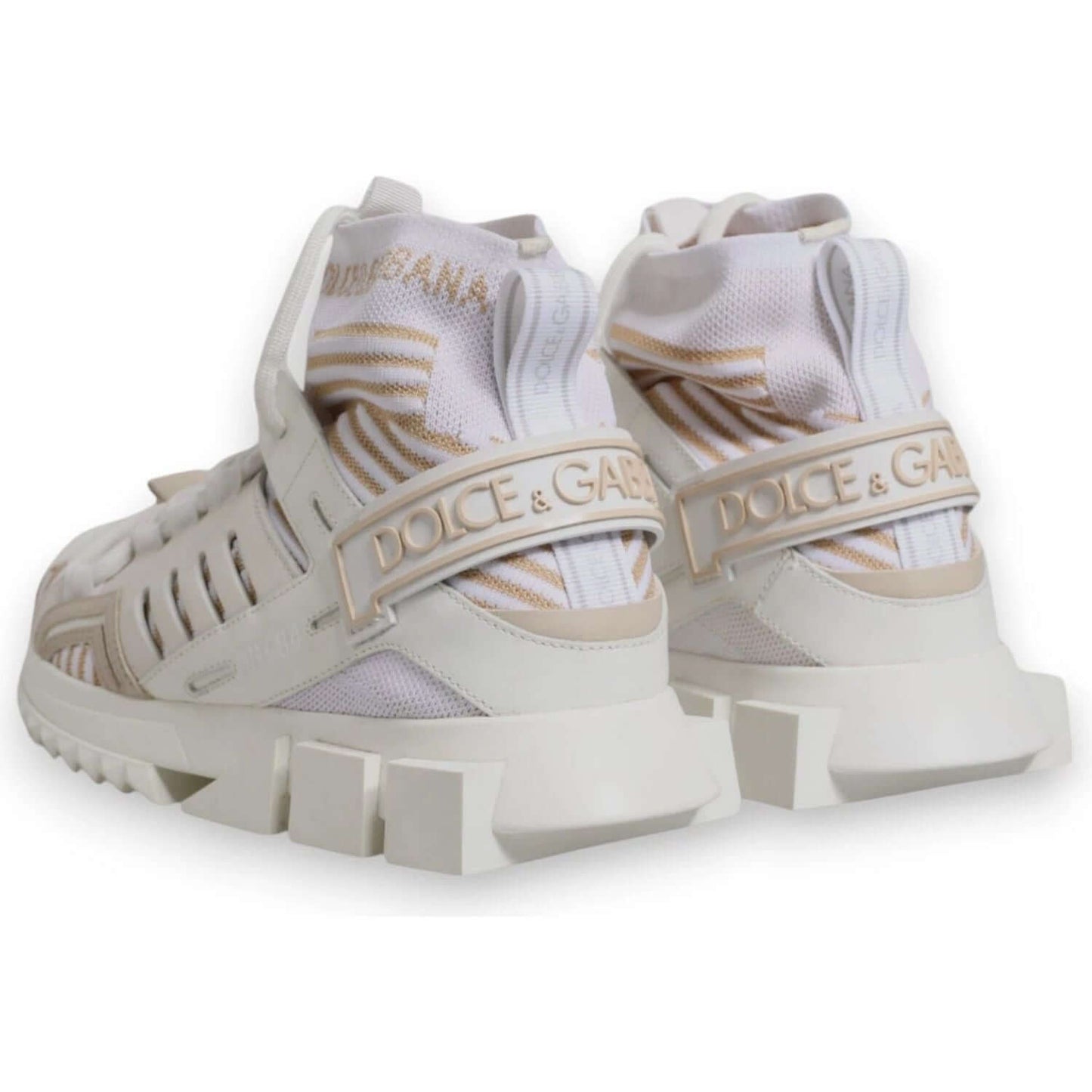 Dolce & Gabbana White Sorrento Socks Trekking Sneakers Shoes
