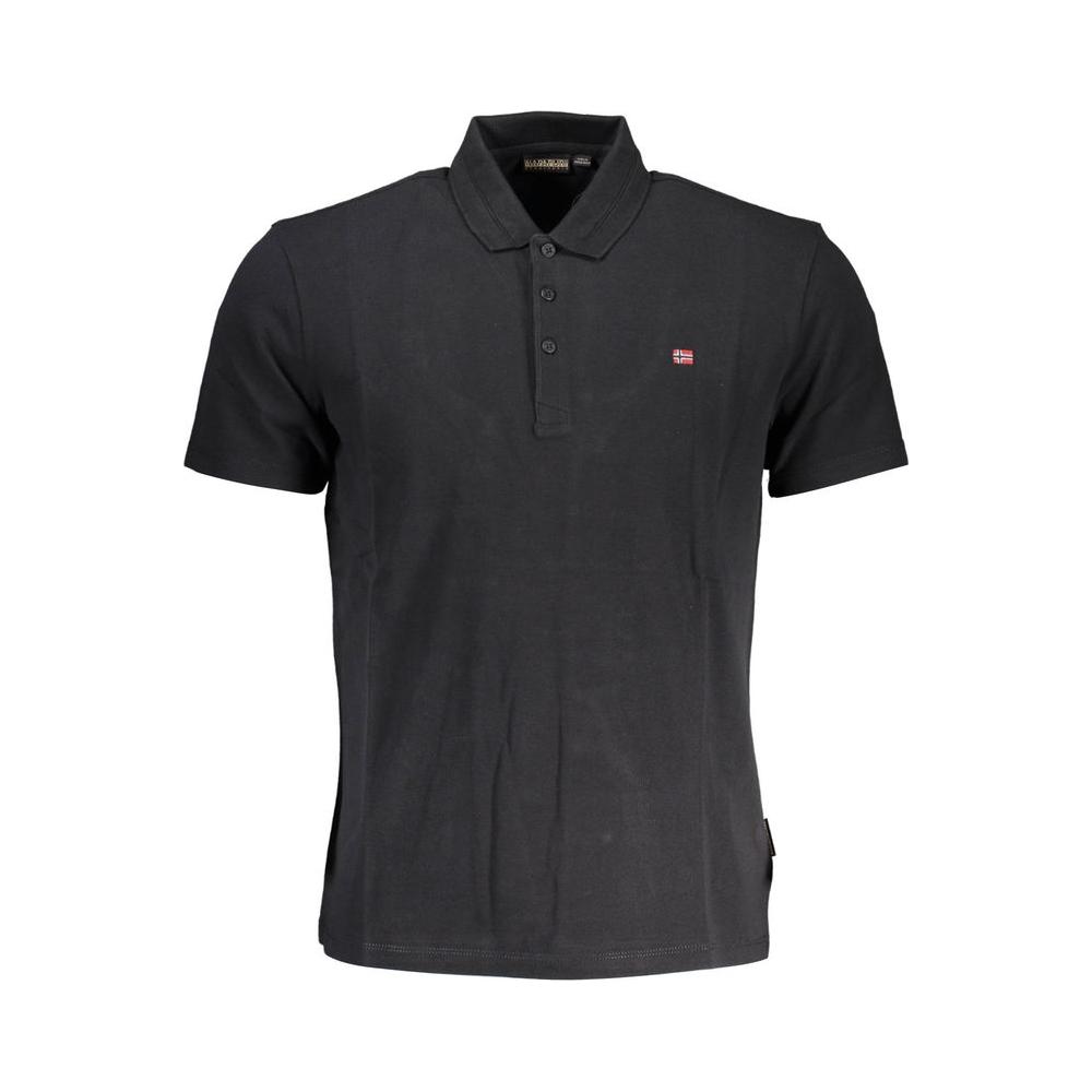 Napapijri Black Cotton Men Polo Shirt