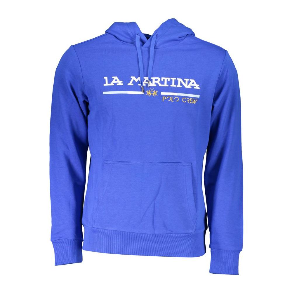 La Martina Blue Cotton Men Sweater