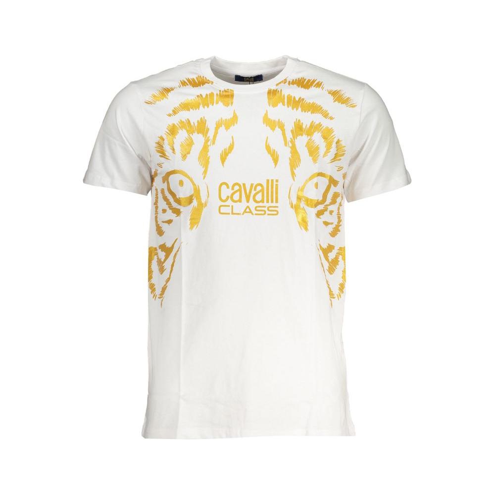 Cavalli Class White Cotton T-Shirt
