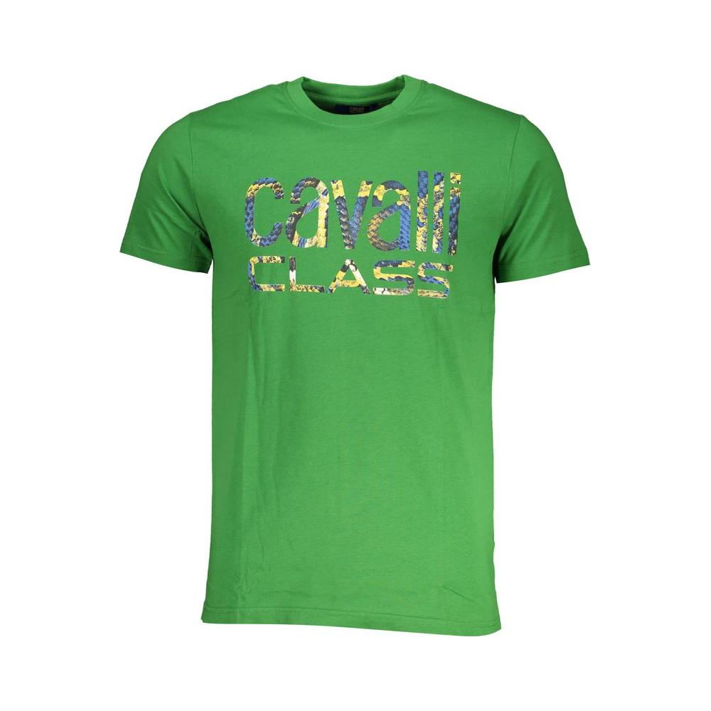 Cavalli Class Green Cotton T-Shirt