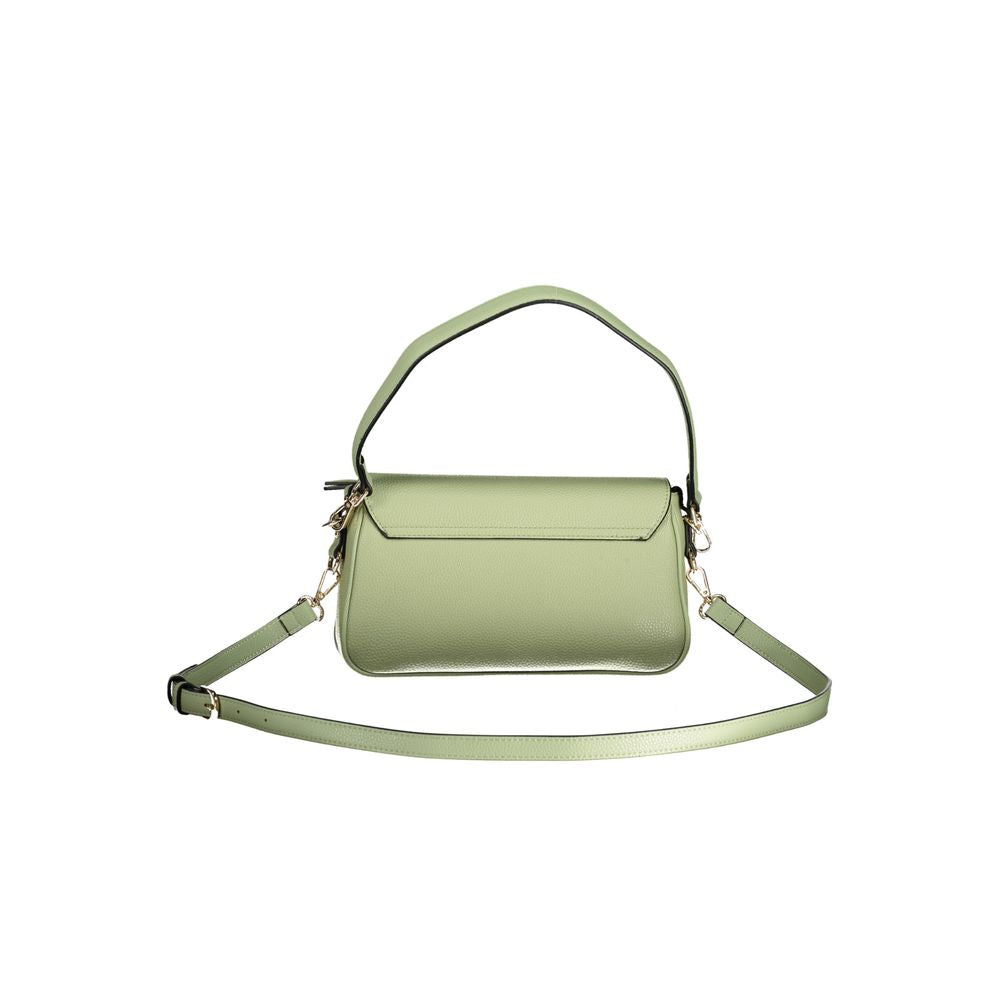 Valentino Bags green polyethylene handbag with removable shoulder strap, adjustable straps, and internal pockets.