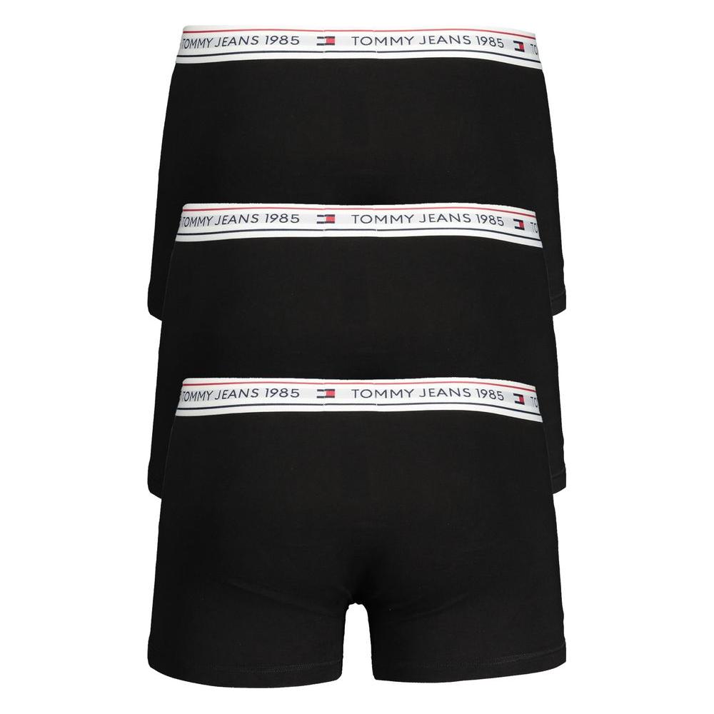 Tommy Hilfiger Black Cotton Boxer Tri-Pack with Elastic Waist and Contrast Logo Details