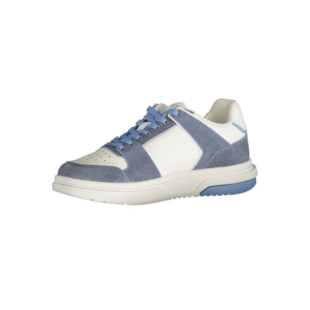 Tommy Hilfiger light blue leather women's sneaker with contrast details and iconic logo, crafted for style and comfort.