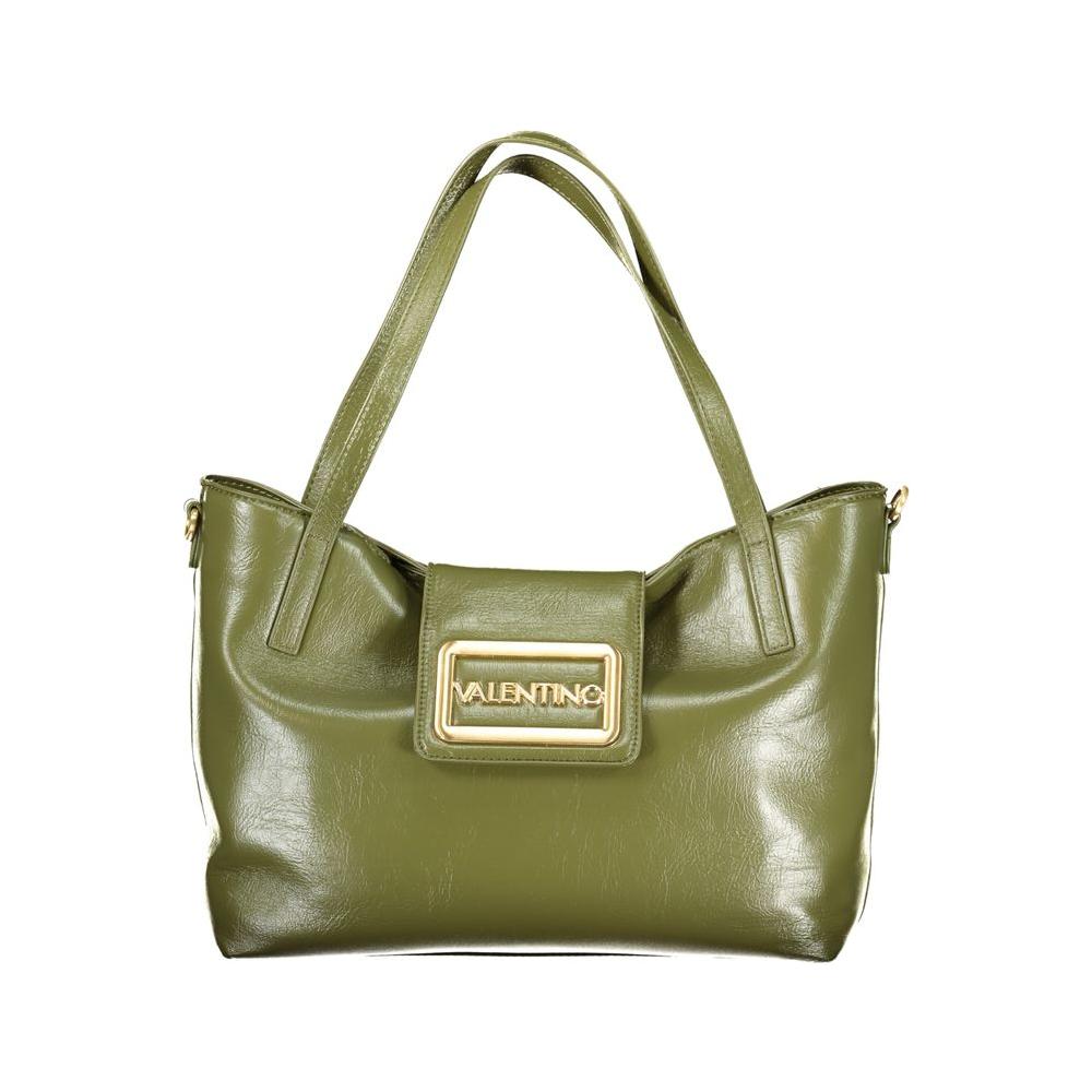 Valentino Bags green polyethylene women handbag with dual shoulder handles and removable strap