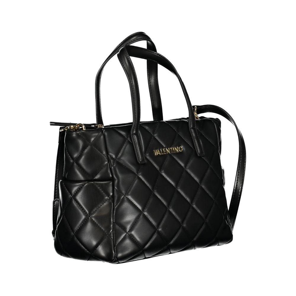 Valentino Bags black polyethylene women's handbag with quilted design and multiple compartments for a stylish, organized look.
