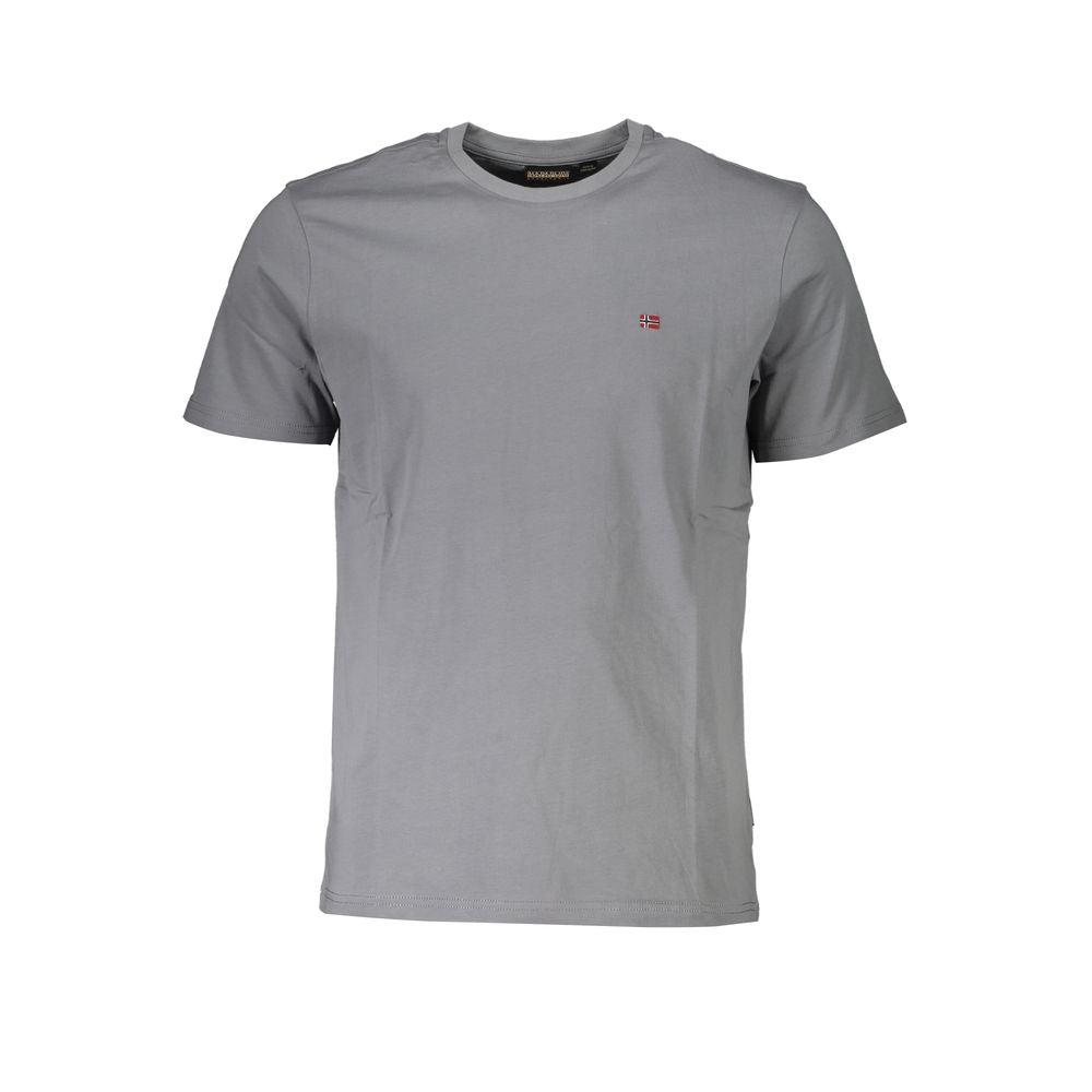 Napapijri Gray Cotton Men T-Shirt