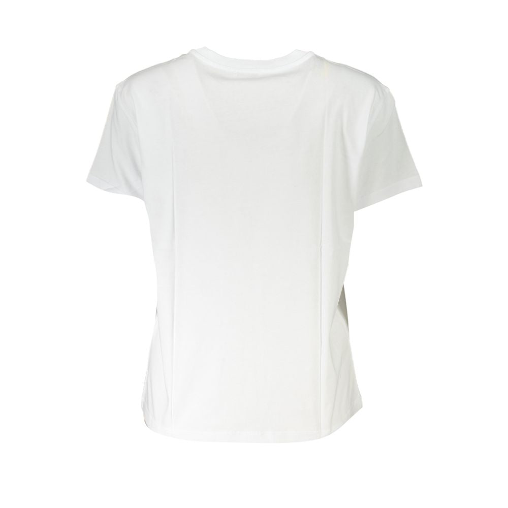 Back view of Patrizia Pepe Chic Organic Cotton Crew Neck Tee in white