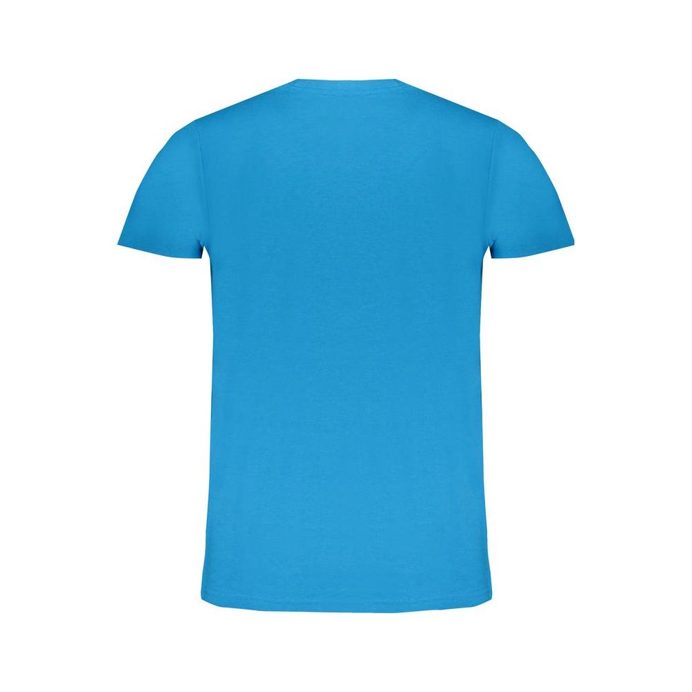 Norway 1963 blue cotton T-shirt, short sleeves, crew neck, embroidery, and logo, back view.