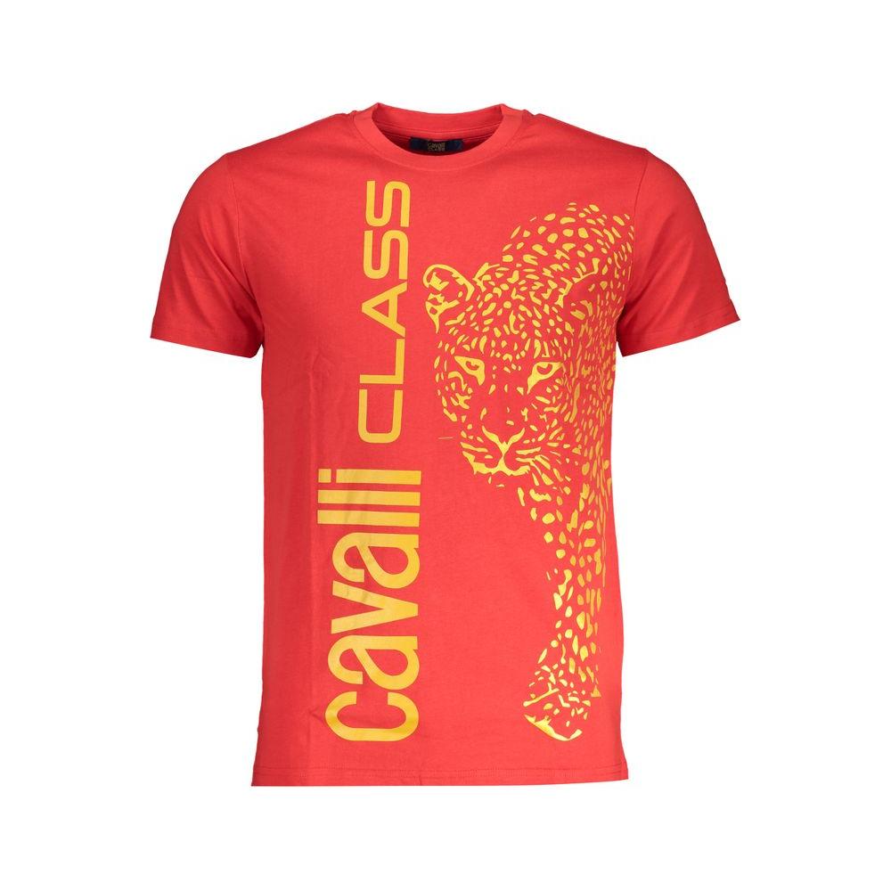 Cavalli Class Red Cotton T-Shirt