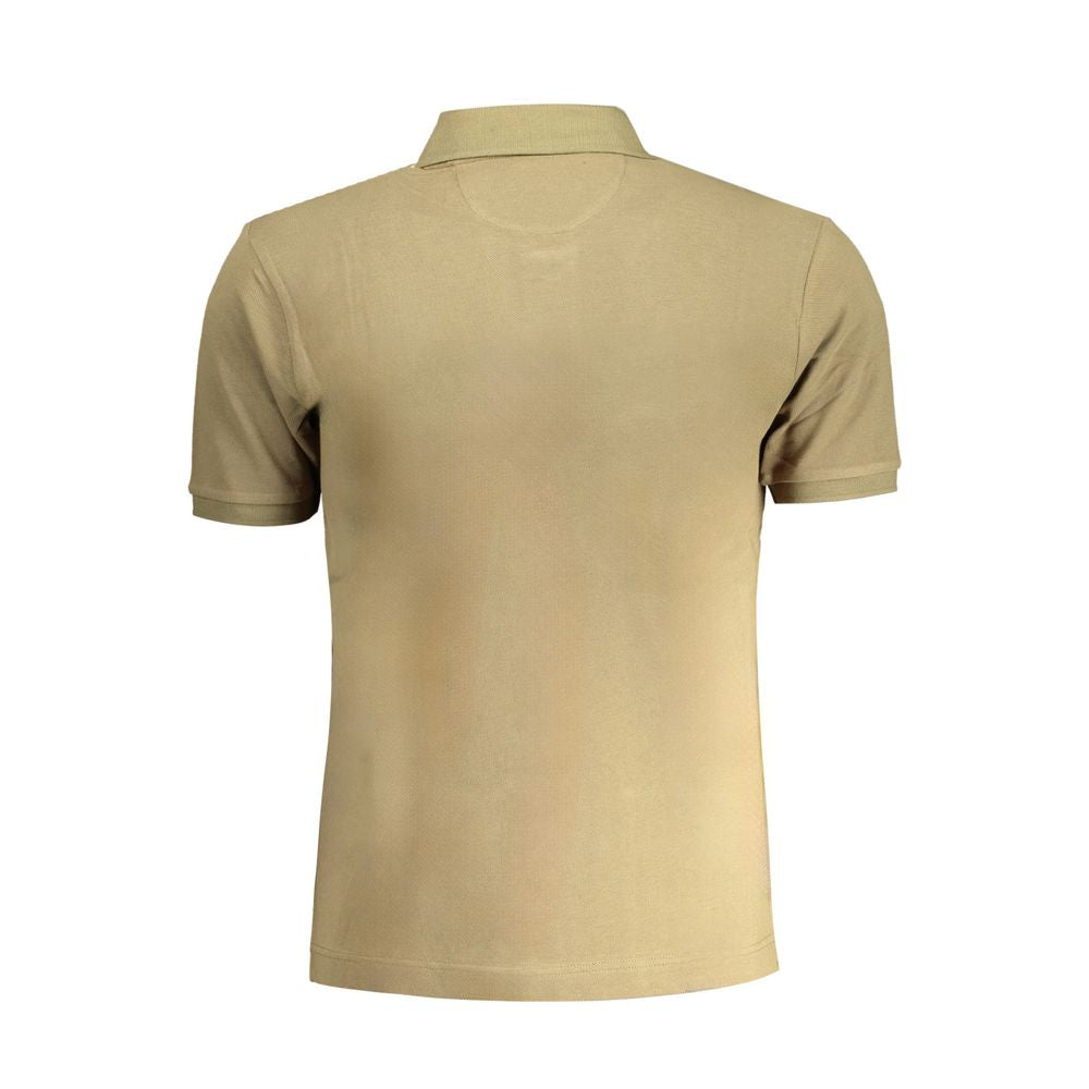 Back view of La Martina green cotton polo shirt, short-sleeved, regular fit, with 2 buttons and logo embroidery.