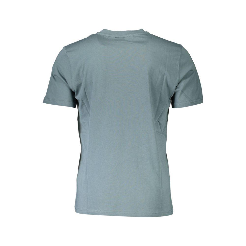 Back view of North Sails green cotton men's t-shirt showcasing short sleeves and round neck, ideal for casual wear.