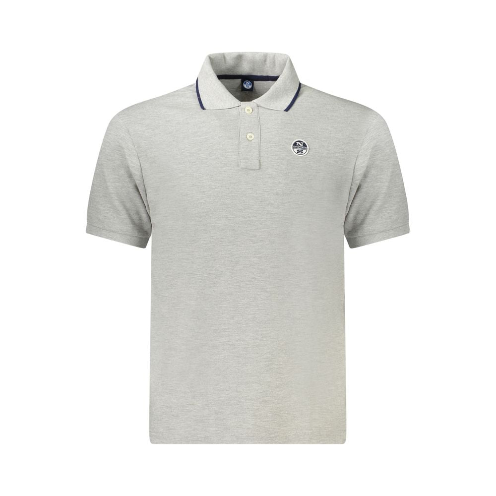 North Sails Brown Cotton Men Polo Shirt with logo appliqué. Premium short sleeve design for a stylish, comfortable casual look.