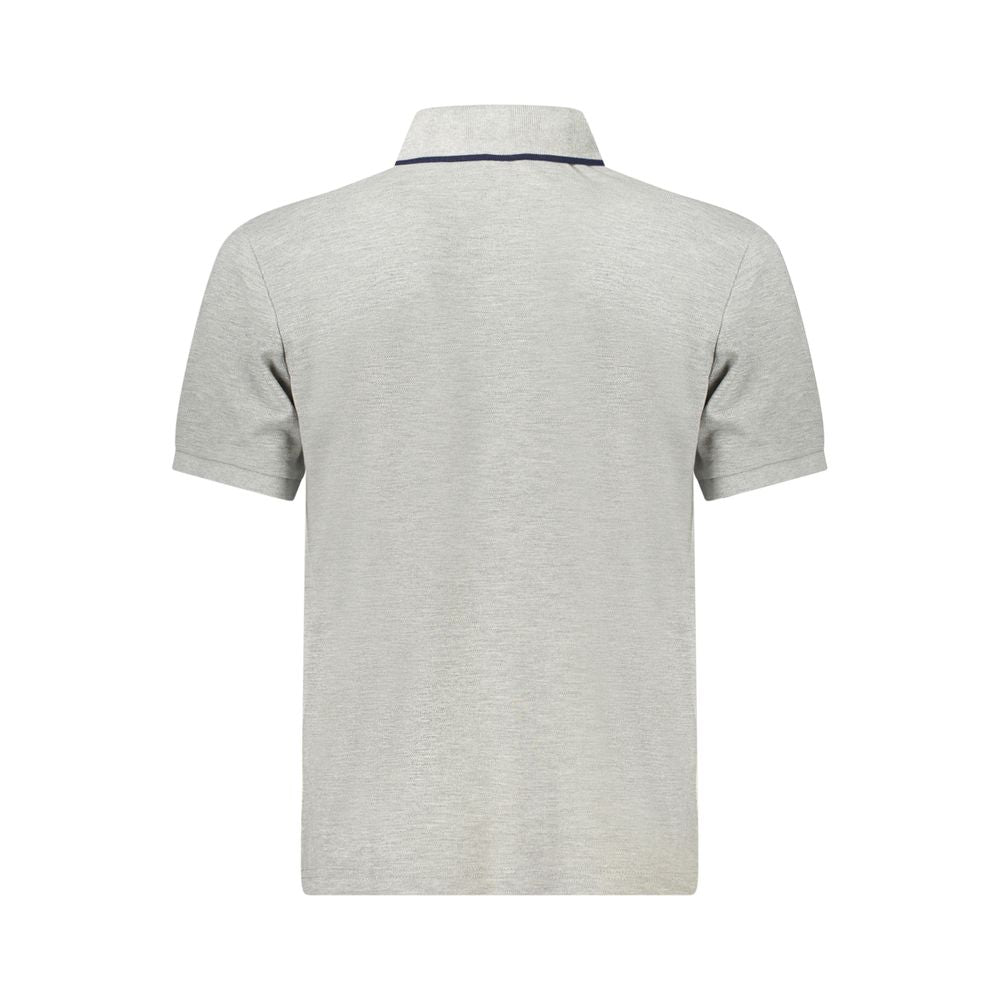 Back view of North Sails brown cotton men's polo shirt with short sleeves and contrasting accents, showcasing premium style and comfort.