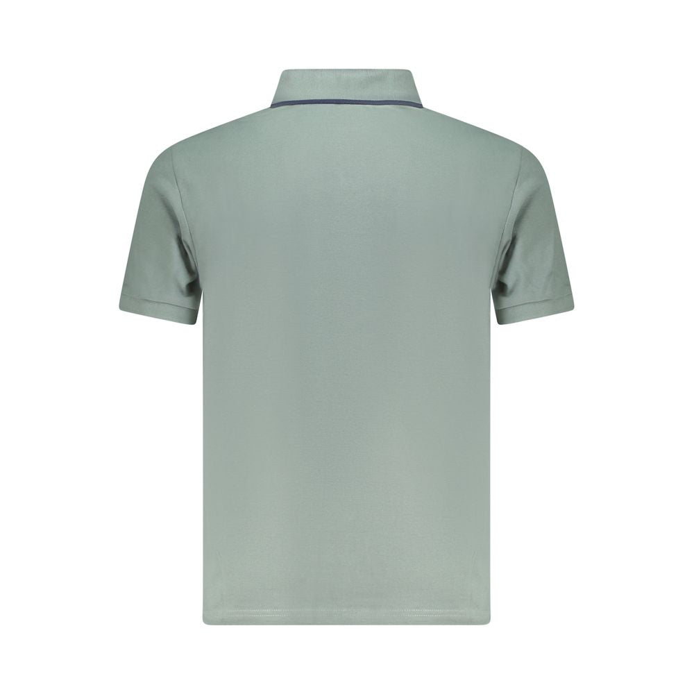 Back view of North Sails green cotton men's polo shirt with short sleeves and classic design.