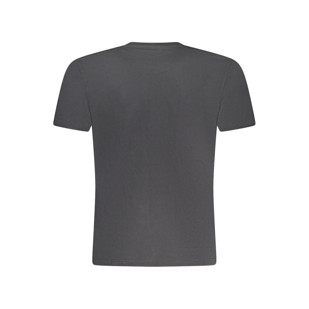 Back view of black Lee Cotton Men's T-Shirt with short sleeves and classic crew neck.