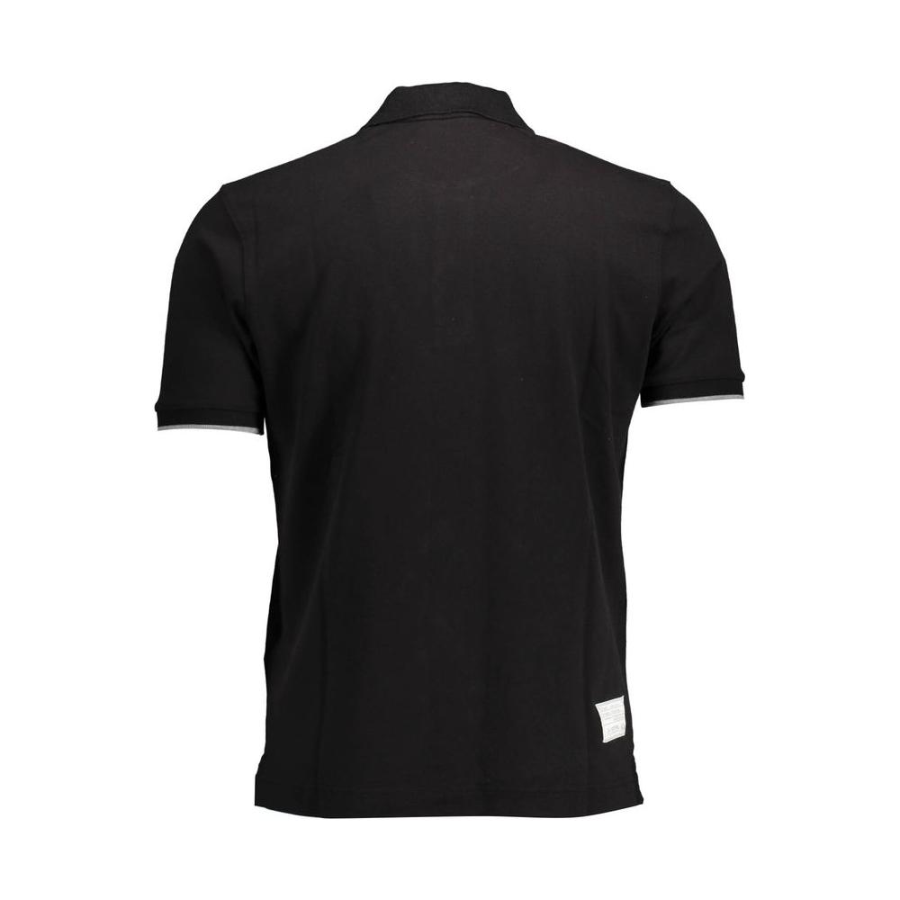 La Martina Black Cotton Men Polo Shirt