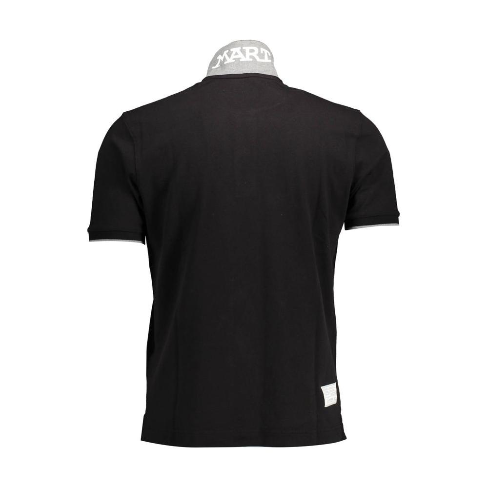 La Martina Black Cotton Men Polo Shirt