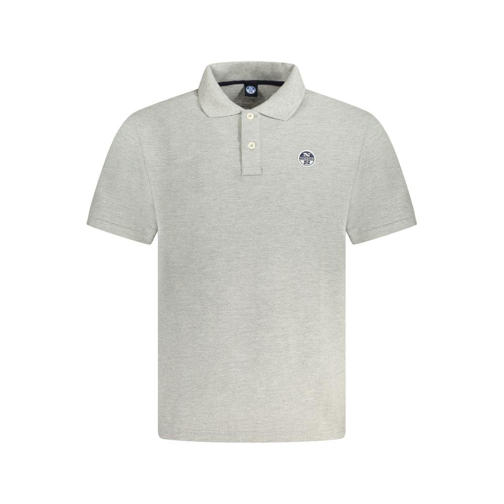 North Sails brown cotton men's polo shirt with short sleeves and subtle logo, featuring a 2-button placket for a timeless, sophisticated look.