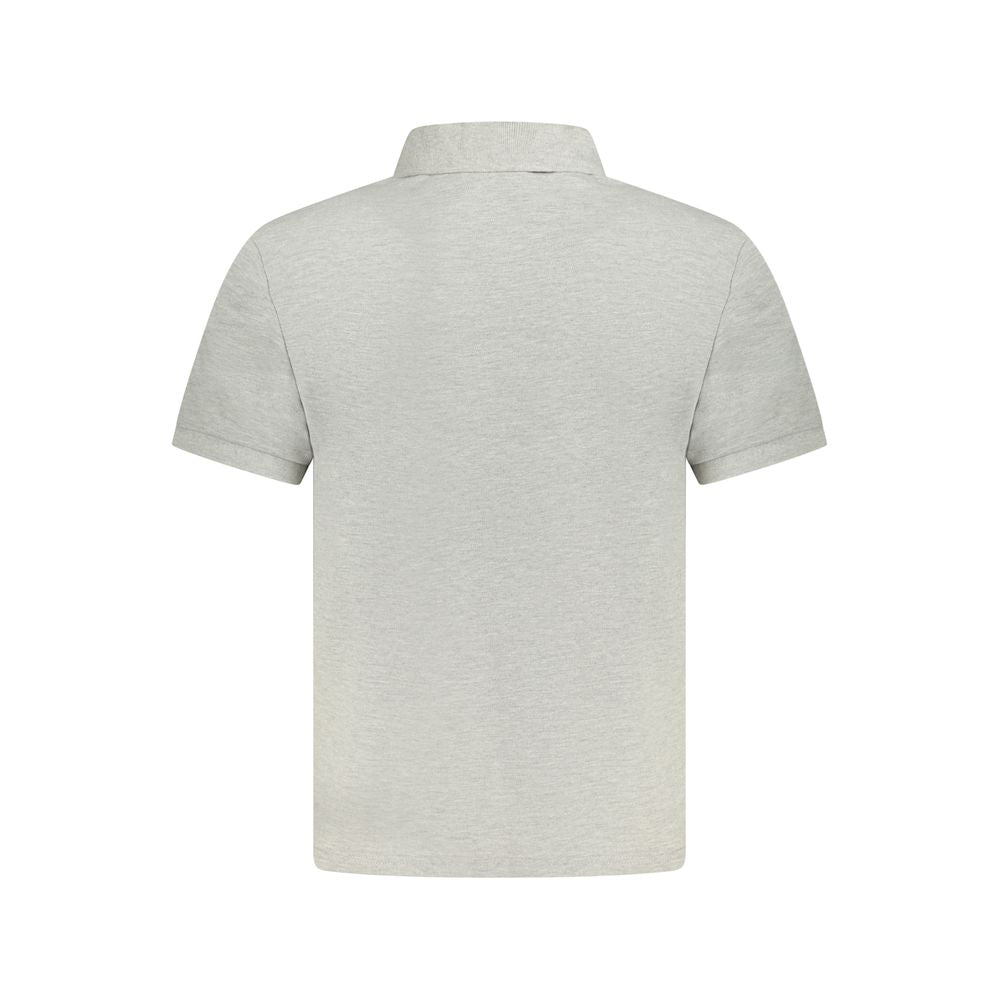 Back view of North Sails brown cotton men’s polo shirt showcasing short sleeves and classic collar design.