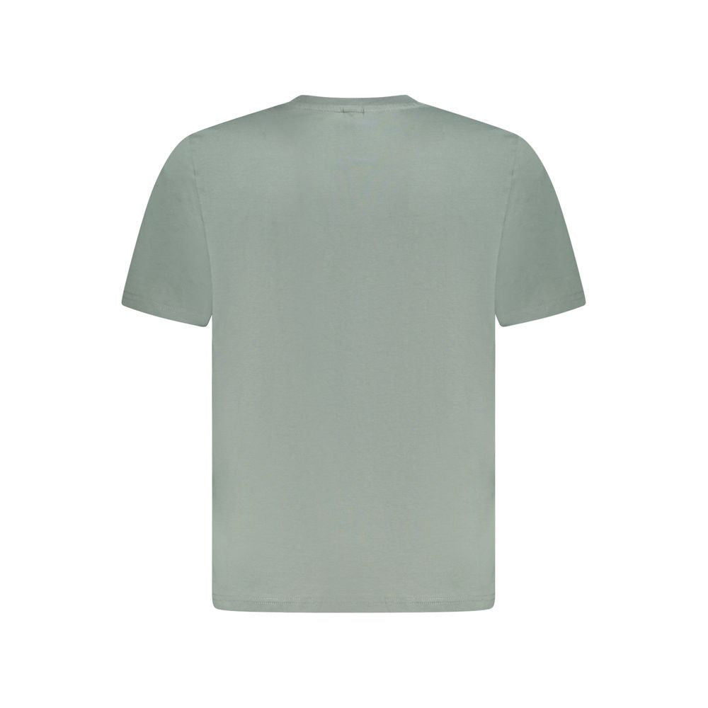 Back view of North Sails green cotton men's T-shirt with short sleeves and classic crew-neck.