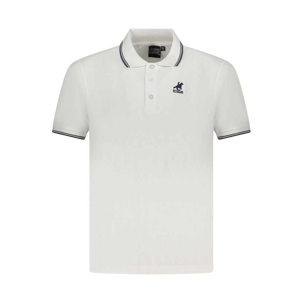 White U.S. Grand Polo Short Sleeve Polo Shirt with embroidered logo and contrast details.