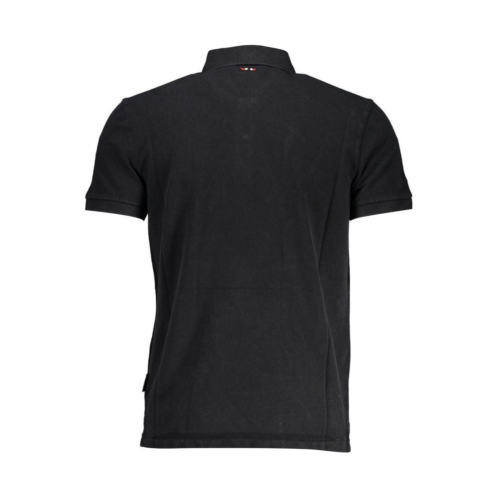 Napapijri Black Cotton Men Polo Shirt