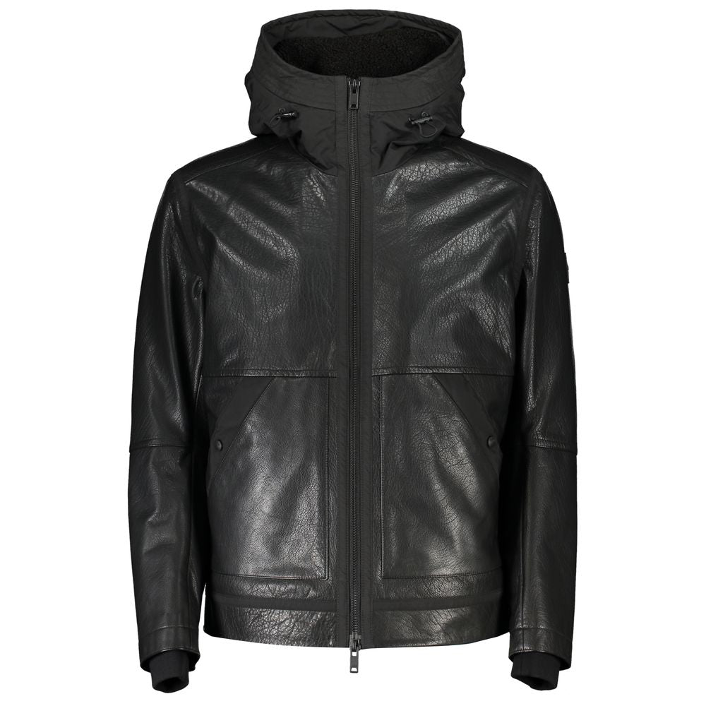 Hugo Boss Black Leather Men Jacket BO-28096-IT46 | S