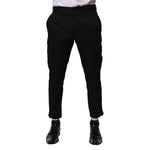 Dolce & Gabbana Black Cotton Dress Slim Formal Pants PAN76461-48