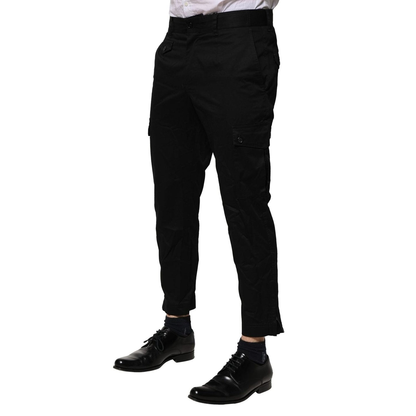 Dolce & Gabbana Black Cotton Dress Slim Formal Pants PAN76461-48