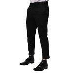 Dolce & Gabbana Black Cotton Dress Slim Formal Pants PAN76461-48