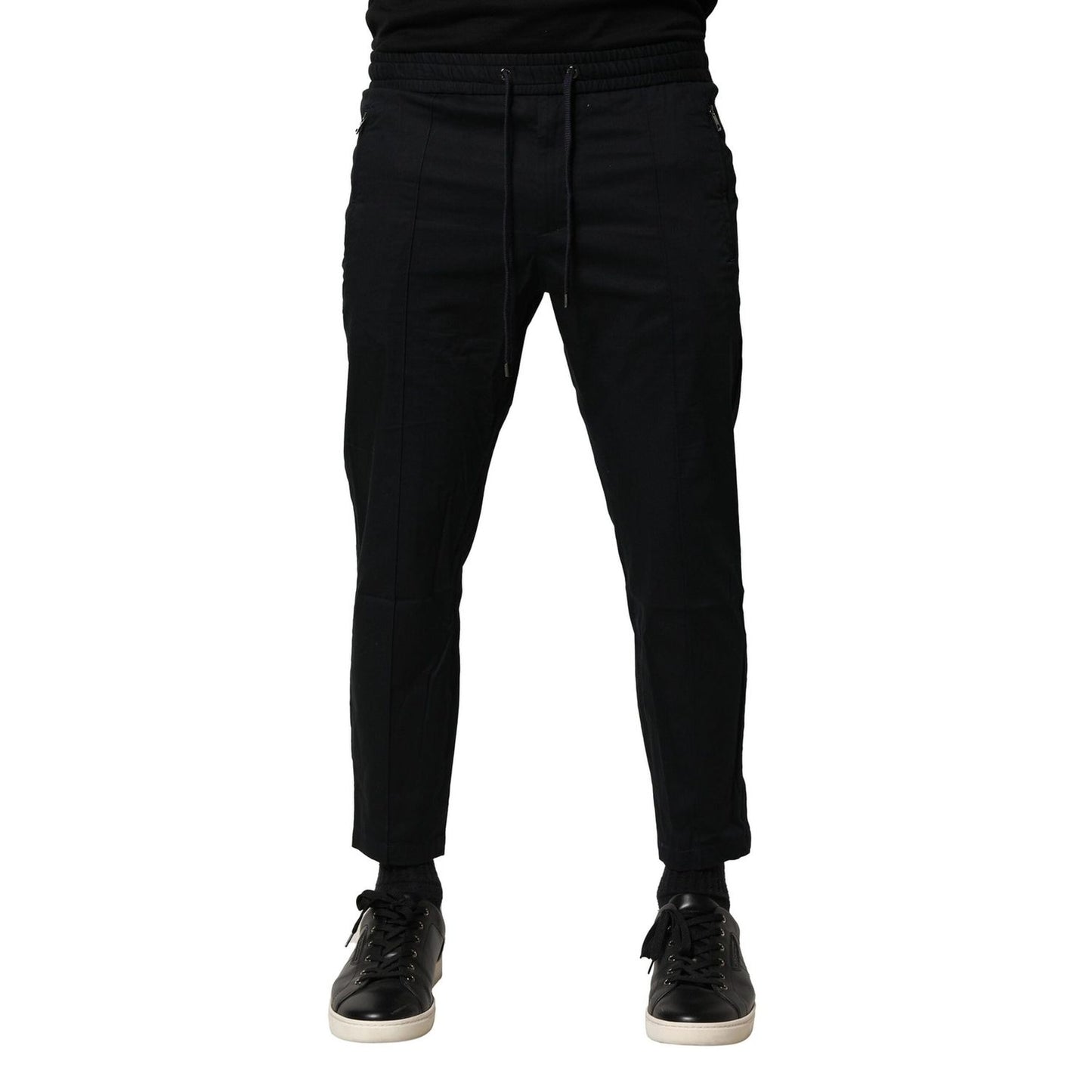 Dolce & Gabbana Black Cotton Mid Waist Jogger Pants PAN76471-46