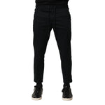 Dolce & Gabbana Black Cotton Mid Waist Jogger Pants PAN76471-46